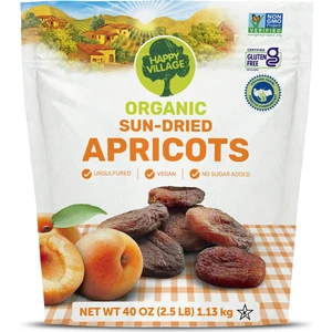 Happy Village Organik Kuru Kayısı- Kuru Kayısı- Gün Kurusu Kayısı- Organik Kayısı- vegan- glutensiz 1. 13 kg