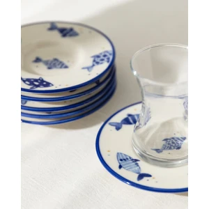 Madame Coco Luxe Poisson 6'lı Çay Tabağı Seti - Mavi
