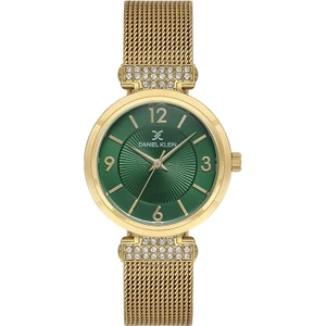 Daniel Klein DK.1.13966-4 Taşlı Tasarım Hasır Kordon Metal Kasa 3 Atm Suya Dayanıklı Altın Renk Kadın Kol Saati