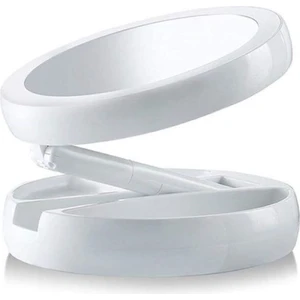 Teknofaji Büyüteçli LED Işıklı Makyaj Aynası 10X Büyüteç Katlanabilir Taşınabilir Seyahat Aynası