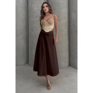 Puf Scuba Kloş Lastikli Uzun Etek