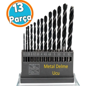 Metal Delme Hss Matkap Ucu Seti 13 'lü Paket Çelik Metal Alüminyum Delici Uç 1.5 - 6.5 mm Arası Çap