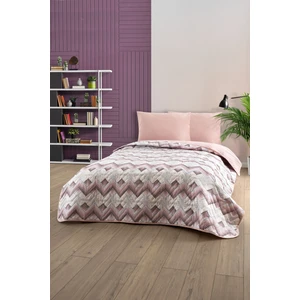 Çift Kişilik Desenli Kapitone Çift Taraflı Renkli Pike Yatak Örtüsü Takımı 200X230 cm (Çarşafsız)