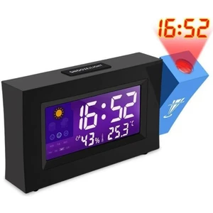 Teknofaji Hava Ekranlı Duvara Yansıtmalı Saat Derece Nem Tarih Göstergeli Dijital Projeksiyonlu Saat