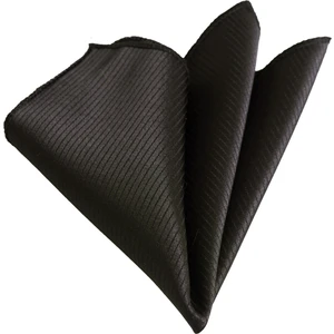 Siyah Kendinden Çizgili Jakar Dokuma Yaka Mendili