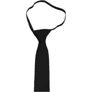 Siyah Renk Düz Lastikli Hazır Bağlanmış 6 cm Genişliğinde Kravat