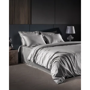 Thalie Çift Kişilik %100 Pamuk Çizgili - 300TC Saten Nevresim Takımı - Gri