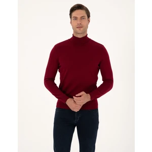 Pierre Cardin Erkek Vişne Slim Fit Basic Kazak 50314202-VR223