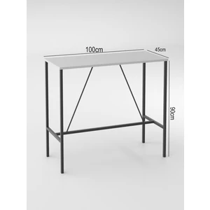 Retodesign Beyaz Bar Mutfak Masası / Yemek Masası 1058B