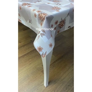 Elyaf Astarlı Kaymaz Çiçekli Pvc Dikdörtgen Muşamba Masa Örtüsü