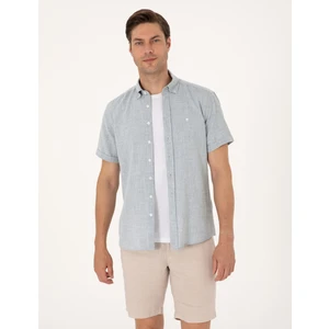 Pierre Cardin Erkek Yeşil Regular Fit Kısa Kollu Gömlek 50307073-VR054