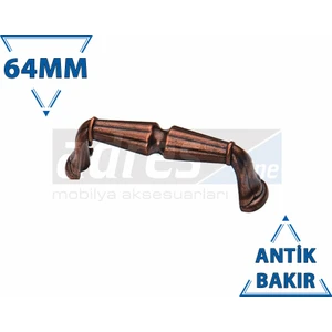 Çizgili Kulp 8'li 64mm Antik Bakır