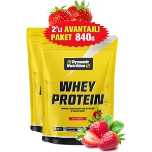 Dynamic Nutrition Whey Protein Tozu - 420 gr x 2 Adet = 840 gr - Çilek