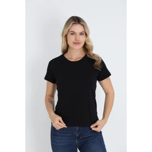 Nefes Alabilen %100 Pamuk Bisiklet Yaka Regular Fit Normal Kesim Baskısız Basic Tişört
