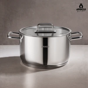 Nova Paslanmaz Çelik Cam Kapaklı Derin Tencere 24X13 cm