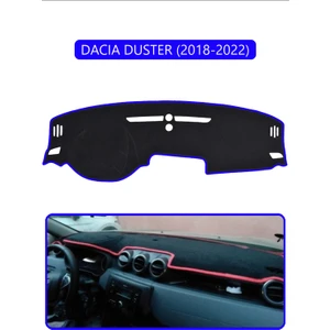 Dacıa Duster 2018-2022TORPİDO Koruma Halısı Mavi Kenar