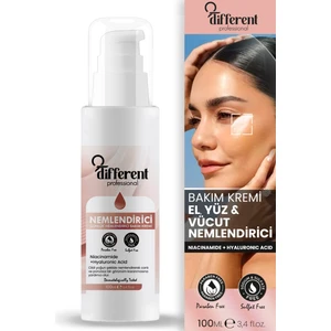 Yoğun Nemlendirici El, Yüz, Vücut Bakım Kremi Su Bazlı Yağlı His Bırakmaz 100ML