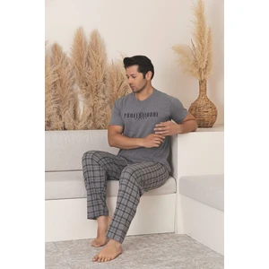 Erkek Ekose Desenli Kısa Kol Pijama Takımı