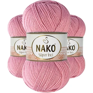 5 Adet Süper Inci El Örgü Ipi gül Kurusu 275