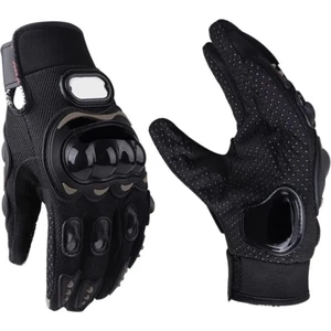 Motosiklet Eldiveni Avuç Içi Korumalı Dokunmatik Uzun Siyah Motor Eldiven Kemik Motorcu Eldiveni