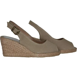 Kadın Dolgu Topuklu Rahat Yazlık Keten Sandalet