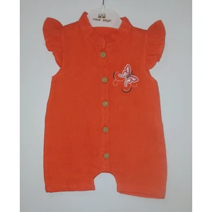 Müslin Kısa Kollu Kız Bebek Tulum