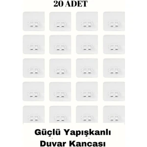 20 Adet Güçlü Kendinden Yapışkanlı Kancalar Köşe Rafı Banyo Rafı Duş Rafı Kancası, Su Geçirmez Askı