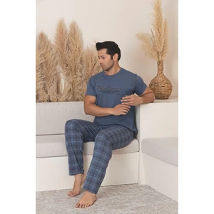 Erkek Ekoseli Desenli Kısa Kol Pijama