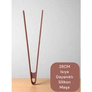 Sert Uçlu Isıya Dayanıklı Yanmaz Yapışmaz Silikon 28 cm Maşa