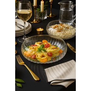 El Yapımı Büyük Boy Cam Salata Kasesi 24X6