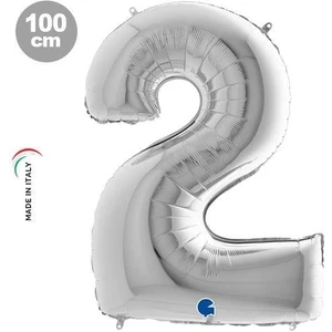 GraboGümüş Folyo Balon 2 Rakamı