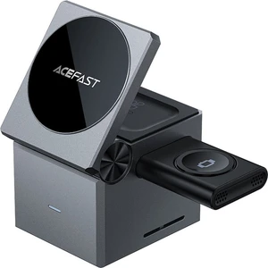 Katlanabilir Kablosuz Masaüstü Hızlı Şarj Standı - 23W Kablosuz Şarj Çıkışlı - Magsafe , Apple Watch ve Airpods Uyumlu - E18 (Acefast Türkiye Garantili)