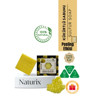 Natural Kükürtlü Sabun Arındırıcı Peeling Etkili Sebium Dengeleyici %100 Doğal Sulfur Soap