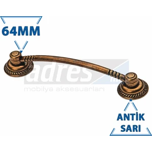 U Pabucu Kulp 4'lü 64mm Antik Sarı