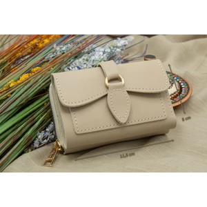 Defne Fermuarlı Akordiyon Kağıt ve Bozuk Para Bölmeli Kadın Cüzdan