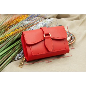 Defne Fermuarlı Akordiyon Kağıt ve Bozuk Para Bölmeli Kadın Cüzdan