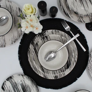 Arna Porselen Anka 8 Parça 2 Kişilik Yemek Takımı - Siyah File