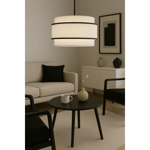 Beyaz Siyah Şeritli Dopia Avize