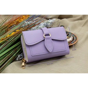 Defne Fermuarlı Akordiyon Kağıt ve Bozuk Para Bölmeli Kadın Cüzdan