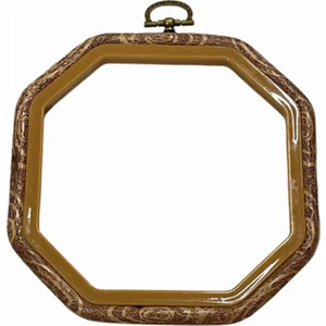 Askılı Çokgen Ahşap Desenli Plastik Kasnak 1KOAA02