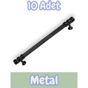 Çizgili Nesli Alüminyum Metal Lüks Modern Mobilya Çekmece Mutfak Dolabı Kulpu Siyah (10 Adet)