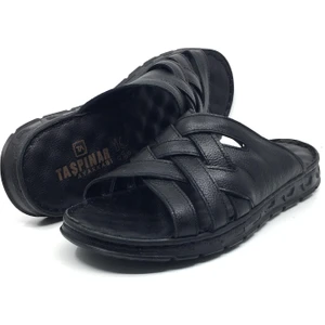 Taşpınar Içi Dışı %100 Hakiki Deri Ortopedik Erkek Günlük Yazlık Rahat Terlik Sandalet 40-45