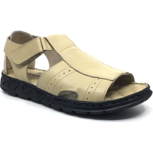 Taşpınar 301 %100 Hakiki Deri Ortopedik Erkek Yazlık Günlük Rahat Terlik Sandalet 40-45