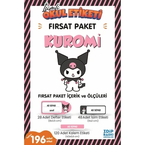 Edip Baskı Kuromi Fırsat Paket Okul Etiketi