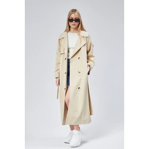 Kadın Oversize Astarlı Uzun Trençkot