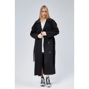 Kadın Oversize Astarlı Uzun Trençkot