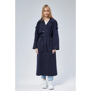 Kadın Oversize Astarlı Uzun Trençkot