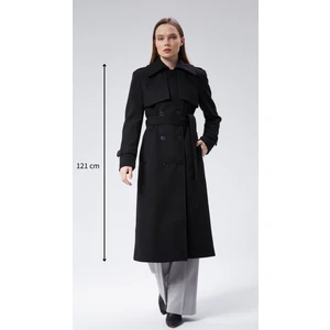 Kadın Regular Rüzgarlık Detaylı Kaşe Kaban