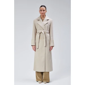 Kadın Kol Düğme Detaylı Regular Astarlı Kaban