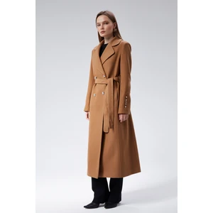 Kadın Kol Düğme Detaylı Regular Astarlı Kaban